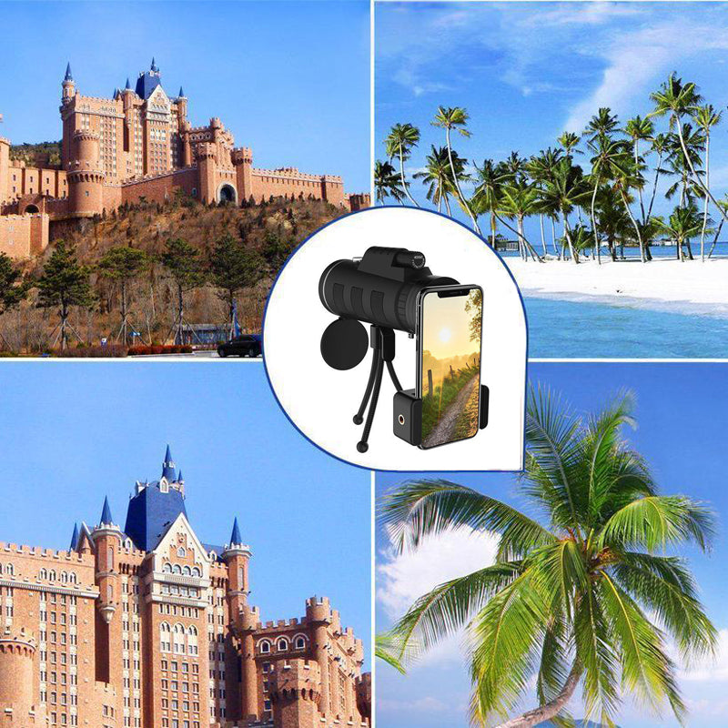 Monocular telescope - Phone holder included - With tripod