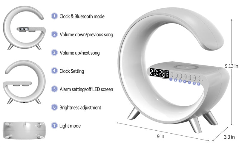 Wireless charger LED lamp - APP - Speaker - Bluetooth