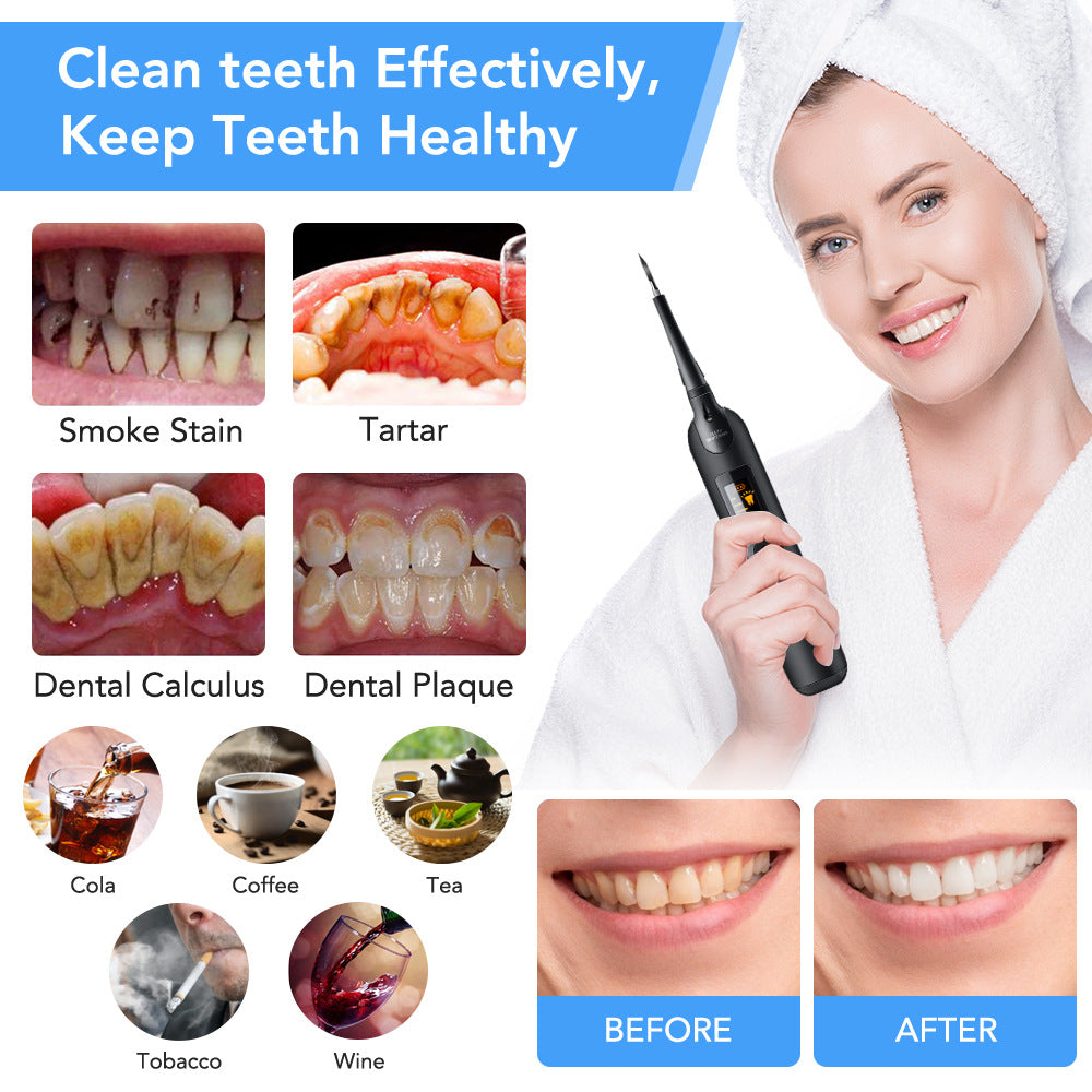 Ultrasonic dental scaler - With LED screen and accessories