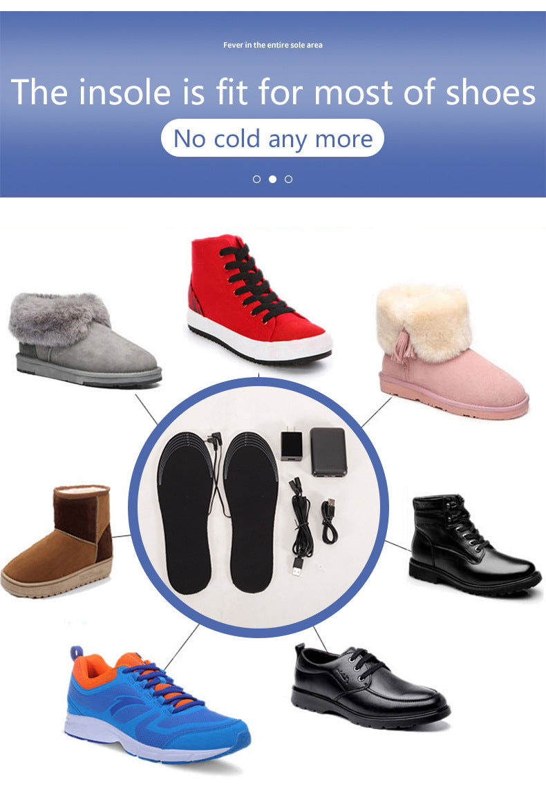 USB heated insoles
