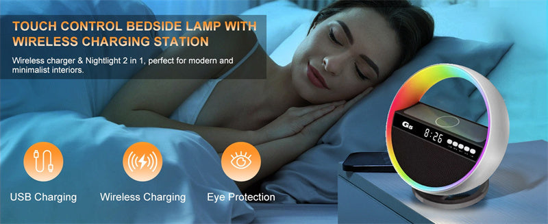 RGB Smart Lamp - Wireless Charger - Speaker - Bluetooth APP Control