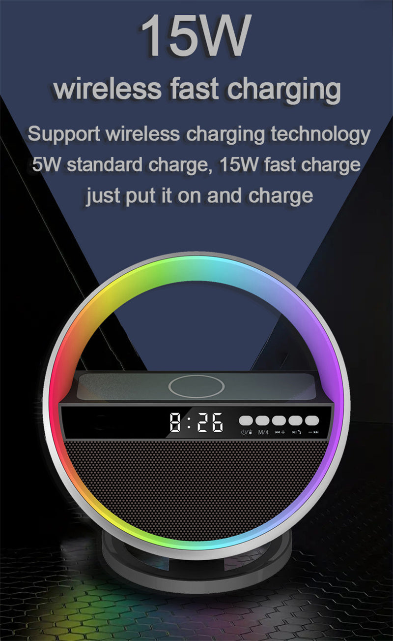 RGB Smart Lamp - Wireless Charger - Speaker - Bluetooth APP Control