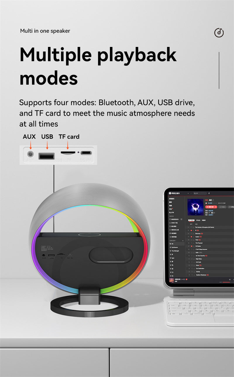 RGB Smart Lamp - Wireless Charger - Speaker - Bluetooth APP Control