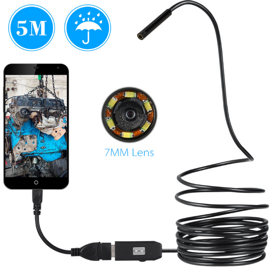 USB endoscope with camera - Smartphone (type-C), tablet + computer