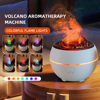 Ultraschall-Luftbefeuchter mit Aromafach – 360°-Vernebler – Flammeneffekt
