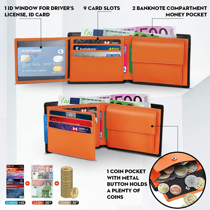 High-end wallet - Leather - RFID - Top design
