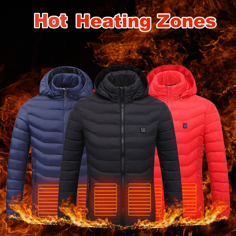 USB Beheizte Jacke - Unisex - Washbar - 9 Heizzonen
