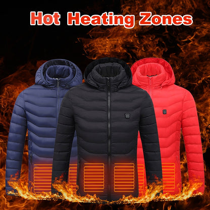 USB Beheizte Jacke - Unisex - Washbar - 9 Heizzonen
