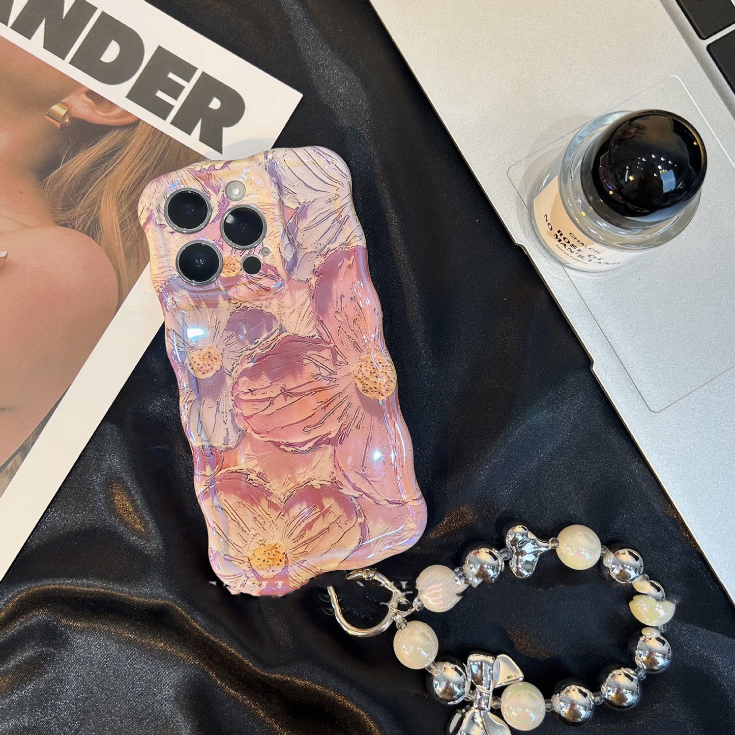 3D retro oil painting flower iPhone case