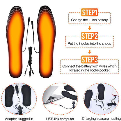 USB heated insoles