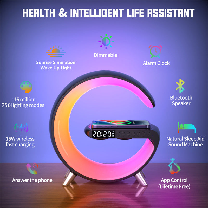 Lampe LED chargeur sans fil - Wireless - APP - Speaker - Bluetooth