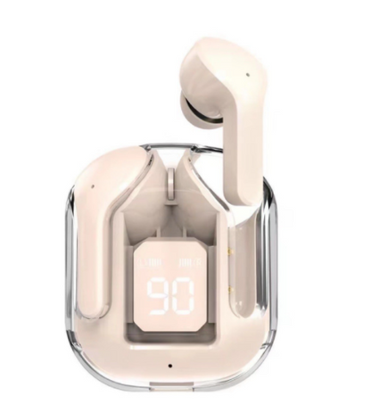 Bluetooth-Kopfhörer mit Kristall-Ohrhörern – Transparent – ​​Rauschunterdrückung