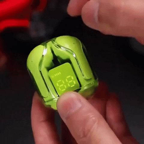 Bluetooth-Kopfhörer mit Kristall-Ohrhörern – Transparent – ​​Rauschunterdrückung